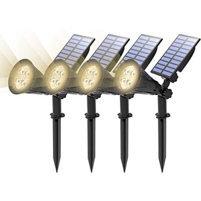 Sun 【4 Pack】 Spot Solaire Extérieur Étanche LED Projecteur Éclairage Jardin Décoration pour Paysage Cour Chemin Allé (4000K) Sun 【4 Pack】 Spot Solaire Extérieur Étanche LED Projecteur Éclairage Jardin Décoration pour Paysage Cour Chemin Allé (4000K)