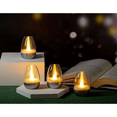 Northpoint Lot de 4 lampes LED Lounge Lights avec capteur tactile sans fil pour intérieur et extérieur Effet vacillant RGBW avec station de charge (argent transparent) Northpoint Lot de 4 lampes LED Lounge Lights avec capteur tactile sans fil pour intérieur et extérieur Effet vacillant RGBW avec station de charge (argent transparent)