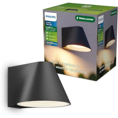 Philips Lighting Voltan Lampadaire Extérieur, 120 x 190 x 600 mm Lumière Blanc Chaud 2700 K, Ampoule GU10 Vendue Séparément, 5 W Max, Noir, Boîtier Aluminium, IP44, Homologué Extérieur Philips Lighting Voltan Lampadaire Extérieur, 120 x 190 x 600 mm Lumière Blanc Chaud 2700 K, Ampoule GU10 Vendue Séparément, 5 W Max, Noir, Boîtier Aluminium, IP44, Homologué Extérieur