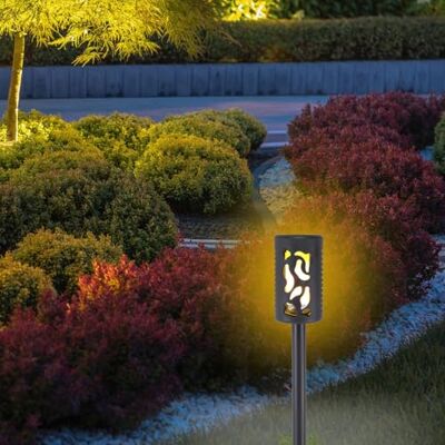 BEPER P207ILO101 Lampe solaire LED Effet flamme pour jardin et balcon, 12 LED lumière chaude, Lampe solaire automatique, Lumière étanche IP44, Avec piquet de terre, Autonomie 8h BEPER P207ILO101 Lampe solaire LED Effet flamme pour jardin et balcon, 12 LED lumière chaude, Lampe solaire automatique, Lumière étanche IP44, Avec piquet de terre, Autonomie 8h
