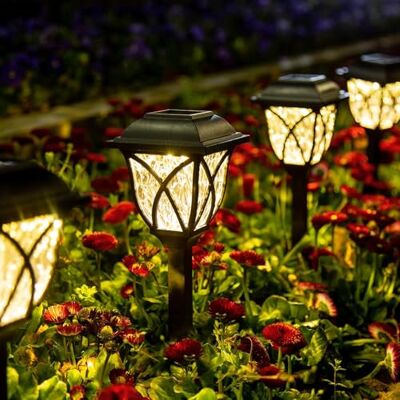 GIGALUMI Lot de 6 lampes solaires d'extérieur à LED étanches, décoratives, pour cour, terrasse, paysage, allée (blanc chaud) GIGALUMI Lot de 6 lampes solaires d'extérieur à LED étanches, décoratives, pour cour, terrasse, paysage, allée (blanc chaud)