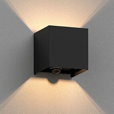 ledscom.de Applique murale CUBEL pour l'extérieur, IP65, up/downlight, détecteur de mouvement, noir mat, carré, 1x G9 max. 10W ledscom.de Applique murale CUBEL pour l'extérieur, IP65, up/downlight, détecteur de mouvement, noir mat, carré, 1x G9 max. 10W