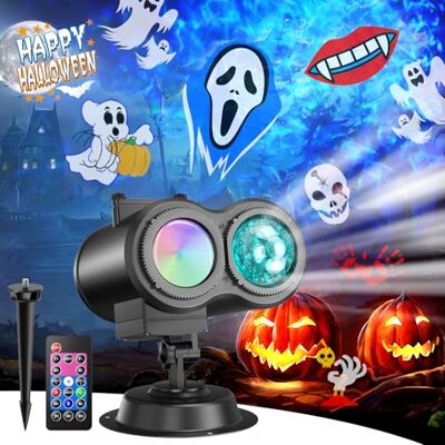 Macchiatto Projecteur Noel Exterieur Interieur, 2-in-1 10 Couleurs Effet 20 Diapositives Projecteur LED Noel Avec Télécommande et Fonction de Minuterie,Adapté pour Décoration de Noël, Pâques, Thanksgiving, Fête Macchiatto Projecteur Noel Exterieur Interieur, 2-in-1 10 Couleurs Effet 20 Diapositives Projecteur LED Noel Avec Télécommande et Fonction de Minuterie,Adapté pour Décoration de Noël, Pâques, Thanksgiving, Fête