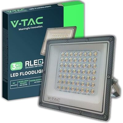 V-TAC Projecteur LED Extérieur Samsung 50 W 5000 Lumens IP65 pour Maison, Jardin, Garage, Entrepôt CCT 3 en 1 V-TAC Projecteur LED Extérieur Samsung 50 W 5000 Lumens IP65 pour Maison, Jardin, Garage, Entrepôt CCT 3 en 1