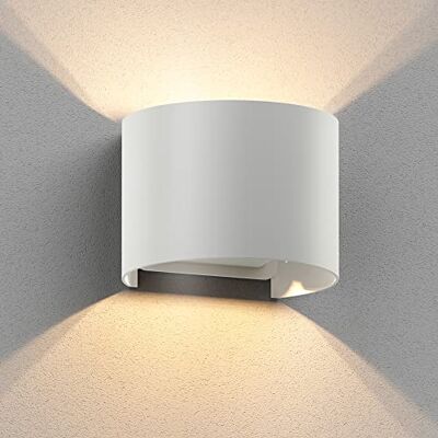ledscom.de Applique murale RUNEL pour l'extérieur, IP65, up/downlight, blanc mat, ronde, 1x G9 max. 10W ledscom.de Applique murale RUNEL pour l'extérieur, IP65, up/downlight, blanc mat, ronde, 1x G9 max. 10W