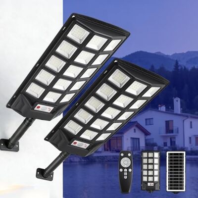 SENDALE Lot de 2 spots solaires d'extérieur 500 W Avec télécommande 6500 K Pour l'extérieur 6500 K IP66 Pour jardin, garage SENDALE Lot de 2 spots solaires d'extérieur 500 W Avec télécommande 6500 K Pour l'extérieur 6500 K IP66 Pour jardin, garage