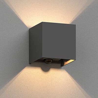 ledscom.de Applique murale CUBEL pour l'extérieur, IP65, up/downlight, détecteur de mouvement, anthracite mat, carrée, 1x G9 max. 10W ledscom.de Applique murale CUBEL pour l'extérieur, IP65, up/downlight, détecteur de mouvement, anthracite mat, carrée, 1x G9 max. 10W