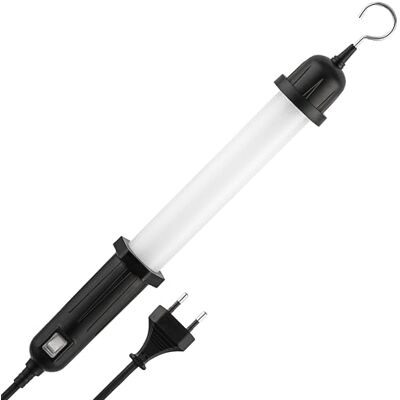 REV Lampe d'atelier avec crochet de suspension, câble de 5 m, idéale pour atelier et voiture, 7 W, 320 lm, IP54, noire REV Lampe d'atelier avec crochet de suspension, câble de 5 m, idéale pour atelier et voiture, 7 W, 320 lm, IP54, noire