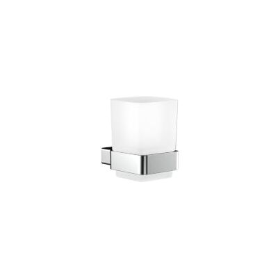 Emco loft Porte-brosse à dents en verre avec verre à montage mural, élégant et compact, en aluminium et verre cristal, gobelet à brosse à dents de haute qualité, chromé et satiné Emco loft Porte-brosse à dents en verre avec verre à montage mural, élégant et compact, en aluminium et verre cristal, gobelet à brosse à dents de haute qualité, chromé et satiné