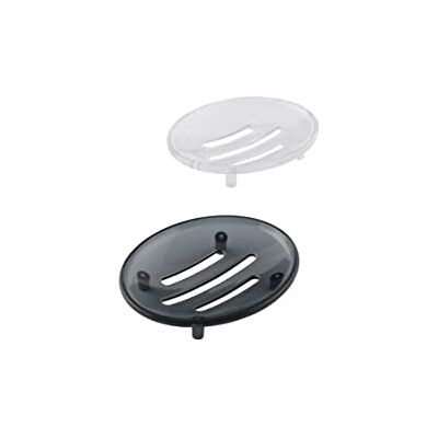 axentia Porte-savon ovale Transparent/anthracite axentia Porte-savon ovale Transparent/anthracite