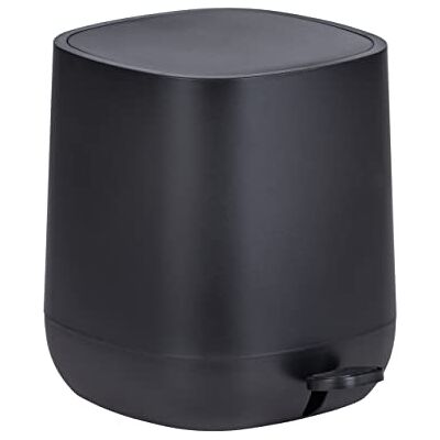 WENKO Poubelle à pédale design Davos, fermeture avec frein de chute "easy close", Petite poubelle salle de bain capacité 6,5L, Plastique exempt de BPA, 23,5x26 x 27,5 cm, noir mat WENKO Poubelle à pédale design Davos, fermeture avec frein de chute "easy close", Petite poubelle salle de bain capacité 6,5L, Plastique exempt de BPA, 23,5x26 x 27,5 cm, noir mat
