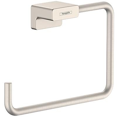 Hansgrohe AddStoris Modern Towel Ring in Brushed Nickel, 41754820 Hansgrohe AddStoris Modern Towel Ring in Brushed Nickel, 41754820