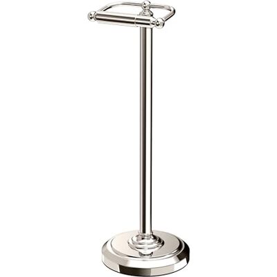 Gatco 1436PN, Freestanding Toilet Paper Holder, 22” H, Polished Nickel/Floor Standing Weighted Base Toilet Paper Holder Stand Gatco 1436PN, Freestanding Toilet Paper Holder, 22” H, Polished Nickel/Floor Standing Weighted Base Toilet Paper Holder Stand