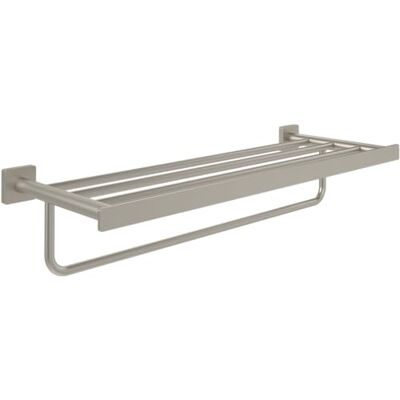 Villeroy & Boch Elements Striking Porte-serviettes avec étagère pour montage mural, porte-serviettes, longueur 595 mm, carré, nickel brossé mat Villeroy & Boch Elements Striking Porte-serviettes avec étagère pour montage mural, porte-serviettes, longueur 595 mm, carré, nickel brossé mat