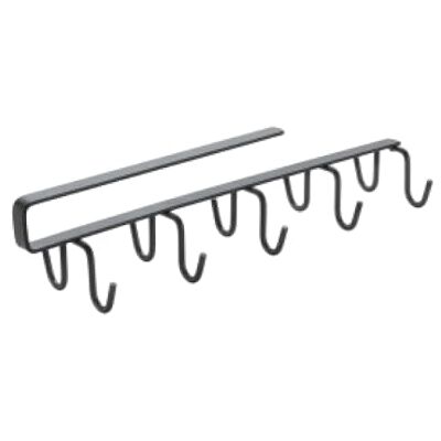 Metaltex Sous-plateau avec crochets, noir, 6 x 25 x 6 cm Metaltex Sous-plateau avec crochets, noir, 6 x 25 x 6 cm