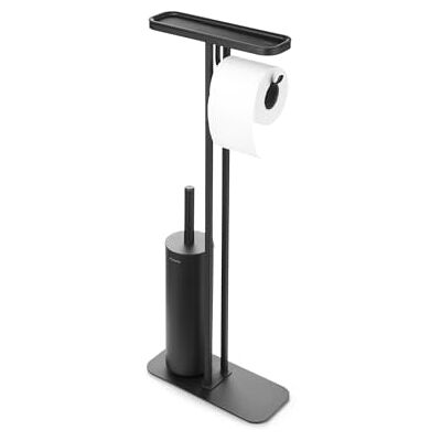 Brabantia Mindset Butler WC Étagère de salle de bain, porte-rouleau de papier toilette et brosse hygiénique Acier résistant à la corrosion Base stable et antidérapante Gris infini 75,5 x Brabantia Mindset Butler WC Étagère de salle de bain, porte-rouleau de papier toilette et brosse hygiénique Acier résistant à la corrosion Base stable et antidérapante Gris infini 75,5 x