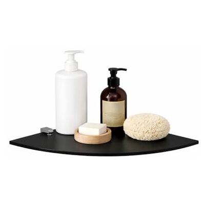 Euro Tische Étagère d'angle en verre 35 x 35 cm Étagère murale pour salle de bain ESG de 6 mm Différentes tailles (noir) Euro Tische Étagère d'angle en verre 35 x 35 cm Étagère murale pour salle de bain ESG de 6 mm Différentes tailles (noir)