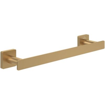 Villeroy & Boch Elements Striking Porte-serviettes de salle de bain pour montage mural, en laiton, carré, longueur 345 mm, doré brossé Villeroy & Boch Elements Striking Porte-serviettes de salle de bain pour montage mural, en laiton, carré, longueur 345 mm, doré brossé