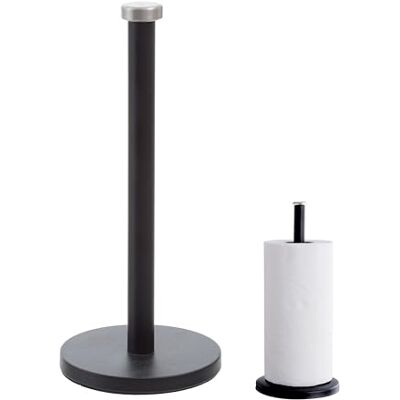 Premier Housewares Porte-rouleau d'essuie-tout noir sur pied Porte-essuie-tout élégant pour essuie-tout Support antidérapant avec base en acier inoxydable Premier Housewares Porte-rouleau d'essuie-tout noir sur pied Porte-essuie-tout élégant pour essuie-tout Support antidérapant avec base en acier inoxydable