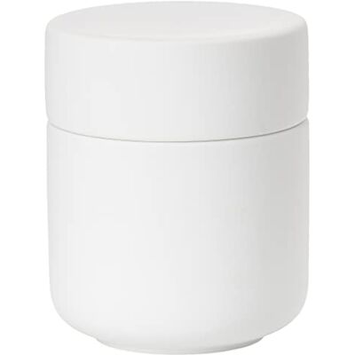 Zone Ume Boîte en céramique avec couvercle pour salle de bain, décoration de salle de bain, jolie boîte de rangement, en céramique, diamètre : 8,3 cm, hauteur : 10,3 cm, blanc Zone Ume Boîte en céramique avec couvercle pour salle de bain, décoration de salle de bain, jolie boîte de rangement, en céramique, diamètre : 8,3 cm, hauteur : 10,3 cm, blanc