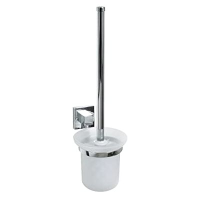 Fackelmann Brosse WC avec support Mare, brosse WC avec support mural chromé (couleur : argent/laiteux), quantité : 1 pièce Fackelmann Brosse WC avec support Mare, brosse WC avec support mural chromé (couleur : argent/laiteux), quantité : 1 pièce