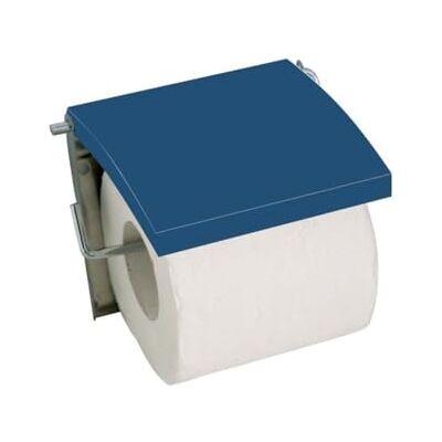 MSV Porte Rouleau Papier WC Mural MDF & INOX Bleu Foncé MSV Porte Rouleau Papier WC Mural MDF & INOX Bleu Foncé