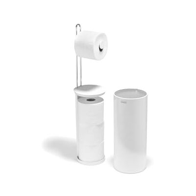 Joseph Joseph EasyStore Porte-Papier Toilette sur Pied, avec Rangement Dissimulé pour 3 Rouleaux, Blanc Joseph Joseph EasyStore Porte-Papier Toilette sur Pied, avec Rangement Dissimulé pour 3 Rouleaux, Blanc