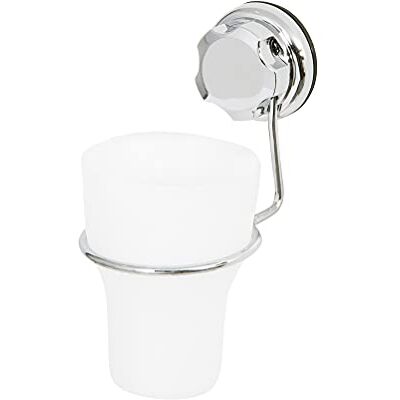 Compactor Porte-brosse à dents chromé avec ventouse 24H : TPU et ABS, chromé, 7,9 x 10,5 x H. 16,5 cm Compactor Porte-brosse à dents chromé avec ventouse 24H : TPU et ABS, chromé, 7,9 x 10,5 x H. 16,5 cm
