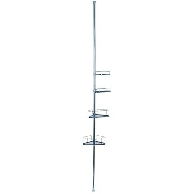 MSV Service de Douche télescopique avec étagères, métal, Argent, 25.5 x 250 x 32.5 cm MSV Service de Douche télescopique avec étagères, métal, Argent, 25.5 x 250 x 32.5 cm