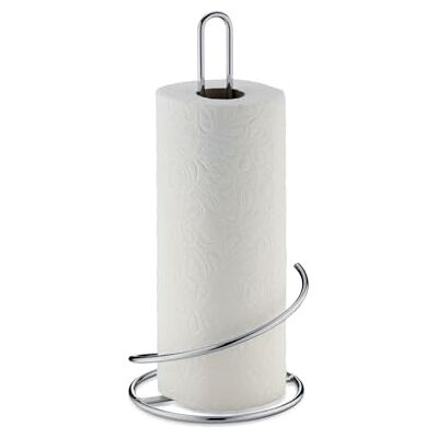 kela Caro Porte-rouleau d'essuie-tout debout en métal chromé Convient également pour rouleaux épais 33 cm de haut kela Caro Porte-rouleau d'essuie-tout debout en métal chromé Convient également pour rouleaux épais 33 cm de haut