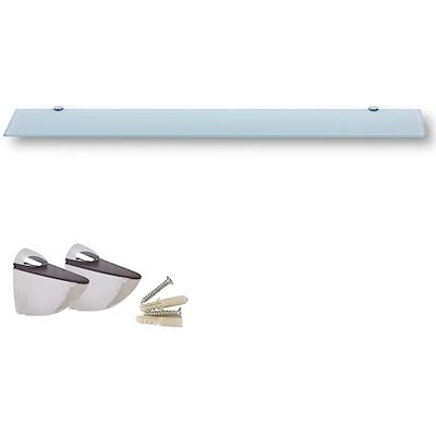 Euro Tische Étagère murale en verre blanc, 100 cm, pour salle de bain, avec verre de sécurité ESG de 6 mm et supports en métal, différentes tailles Euro Tische Étagère murale en verre blanc, 100 cm, pour salle de bain, avec verre de sécurité ESG de 6 mm et supports en métal, différentes tailles