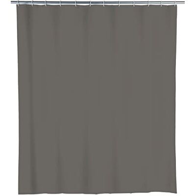 WENKO Rideau de douche gris souris imperméable à l'eau, Polyéthylène, 180 x 200 cm, Gris WENKO Rideau de douche gris souris imperméable à l'eau, Polyéthylène, 180 x 200 cm, Gris