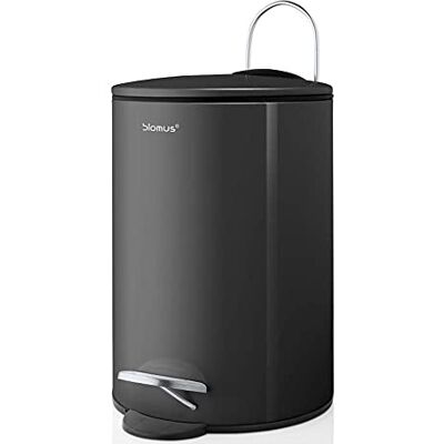 blomus -TUBO 68888 Poubelle à pédale en acier revêtu par pulvérisation, anthracite, capacité 3 l, système Smart Close, seau amovible, accessoire de salle de bain exclusif (H x l x P) : 24,5 x 17 x 17 blomus -TUBO 68888 Poubelle à pédale en acier revêtu par pulvérisation, anthracite, capacité 3 l, système Smart Close, seau amovible, accessoire de salle de bain exclusif (H x l x P) : 24,5 x 17 x 17