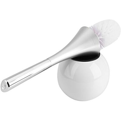 Zerodis Brosse de Toilette en Acier Inoxydable Sanitaire Brosse WC Kit 38 * 14cm Design Moderne Décoratif Brosse de Nettoyage avec Porte Brosse(blanc) Zerodis Brosse de Toilette en Acier Inoxydable Sanitaire Brosse WC Kit 38 * 14cm Design Moderne Décoratif Brosse de Nettoyage avec Porte Brosse(blanc)