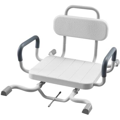 VEVOR Chaise de douche pivotante avec accoudoirs, dossier, siège pour transférer de baignoire, charge maximale 100 kg, chaise de douche réglable pour personnes âgées, patients, siège auxiliaire VEVOR Chaise de douche pivotante avec accoudoirs, dossier, siège pour transférer de baignoire, charge maximale 100 kg, chaise de douche réglable pour personnes âgées, patients, siège auxiliaire