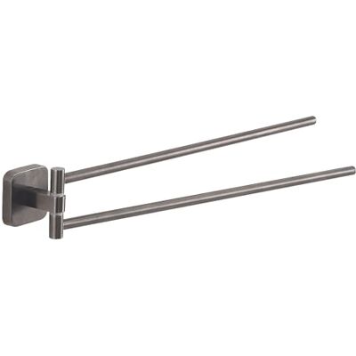 Gedy Tonga Porte-serviettes Double - Gun Metal - Acier Inoxydable - Fixation Murale Gedy Tonga Porte-serviettes Double - Gun Metal - Acier Inoxydable - Fixation Murale