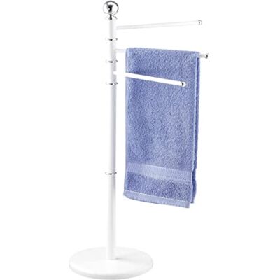 WENKO Porte-serviettes exclusif Chrome-blanc Porte-vêtements, 3 bras, Acier, 48.5 x 90 x 28.5 cm, Blanc WENKO Porte-serviettes exclusif Chrome-blanc Porte-vêtements, 3 bras, Acier, 48.5 x 90 x 28.5 cm, Blanc