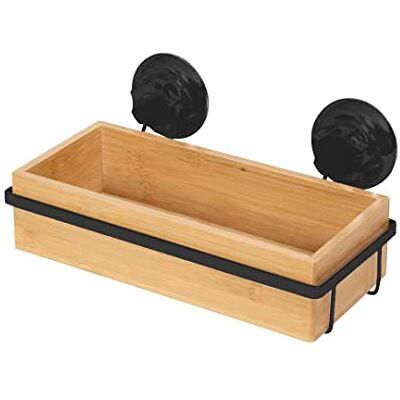 Compactor Bestlock Tablette de Rangement Murale Noire pour Salle de Bain, Fixation par Ventouse, supporte jusqu'à 12 kg, Bambou et Fer poudré, 27,6 x 14,8 x H. 12,7 cm, Noir/Marron, RAN10211 Compactor Bestlock Tablette de Rangement Murale Noire pour Salle de Bain, Fixation par Ventouse, supporte jusqu'à 12 kg, Bambou et Fer poudré, 27,6 x 14,8 x H. 12,7 cm, Noir/Marron, RAN10211