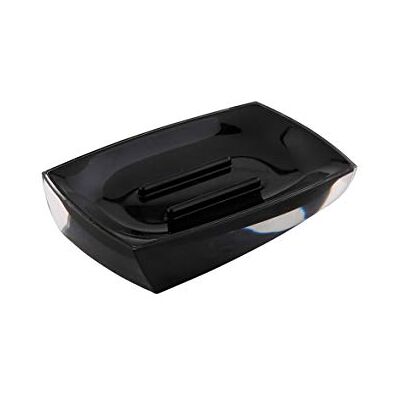 axentia Porte-Savon Graz, Accessoire de Salle de Bains Décoratif en Plastique, Plateau pour Pain de Savon Rectangulaire, env. 11,4 x 2,2 x 7,5 cm, Noir axentia Porte-Savon Graz, Accessoire de Salle de Bains Décoratif en Plastique, Plateau pour Pain de Savon Rectangulaire, env. 11,4 x 2,2 x 7,5 cm, Noir