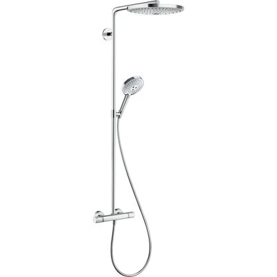 Hansgrohe Raindance Select S Colonne de douche avec mitigeur thermostatique, douche pluie 300 mm avec robinet, douchette, support, flexible de douche, barre et douche de tête ronde, Chromé, 27133000 Hansgrohe Raindance Select S Colonne de douche avec mitigeur thermostatique, douche pluie 300 mm avec robinet, douchette, support, flexible de douche, barre et douche de tête ronde, Chromé, 27133000