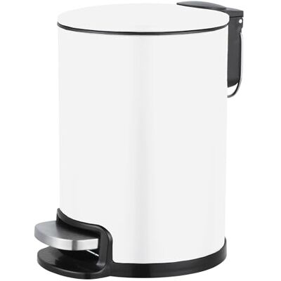 Amig 25376 Poubelle à pédale TACTO Ø168 x 255 mm Acier Blanc Amig 25376 Poubelle à pédale TACTO Ø168 x 255 mm Acier Blanc