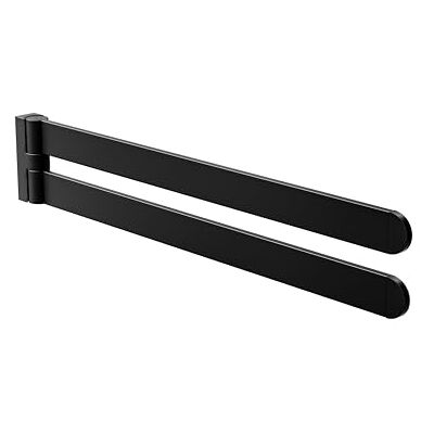 Amig Porte-serviettes double mobile Mod. Oma-3 Support mural pour serviettes avec vis incluses 434 x 75 x 30 mm Zamak Noir mat Amig Porte-serviettes double mobile Mod. Oma-3 Support mural pour serviettes avec vis incluses 434 x 75 x 30 mm Zamak Noir mat