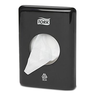 Tork Dispenser damesverbandzakjes zwart36x140x100 mm per stuk Tork Dispenser damesverbandzakjes zwart36x140x100 mm per stuk