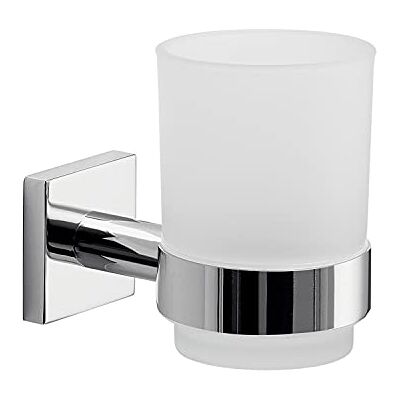 Gedy Manille, salle de bain, finition chromée, porte-brosse à dents en acier inoxydable 304, Cromall et verre satiné, 15 ans de garantie, design R&S dimensions 9,5 x 6,7 x 11 cm, inoxydable, unique Gedy Manille, salle de bain, finition chromée, porte-brosse à dents en acier inoxydable 304, Cromall et verre satiné, 15 ans de garantie, design R&S dimensions 9,5 x 6,7 x 11 cm, inoxydable, unique