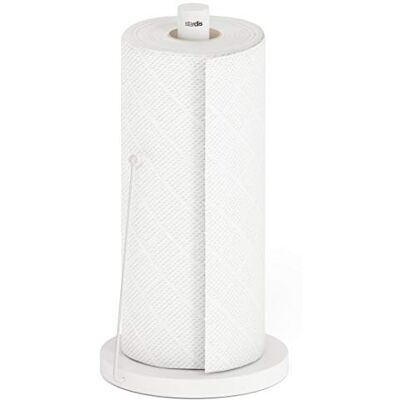 stardis Porte-rouleau de papier essuie-tout Simply en acier inoxydable brossé mat solide et durable (blanc) stardis Porte-rouleau de papier essuie-tout Simply en acier inoxydable brossé mat solide et durable (blanc)