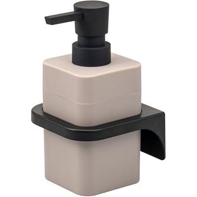 bremermann Savona Distributeur de savon liquide carré avec surface douce au toucher, avec support mural à coller ou à percer, en plastique (taupe) bremermann Savona Distributeur de savon liquide carré avec surface douce au toucher, avec support mural à coller ou à percer, en plastique (taupe)