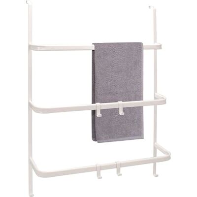 bremermann Rangement de Porte Suspendu, Porte-Serviette de Porte avec 4 Crochets Pratiques (Blanc) bremermann Rangement de Porte Suspendu, Porte-Serviette de Porte avec 4 Crochets Pratiques (Blanc)