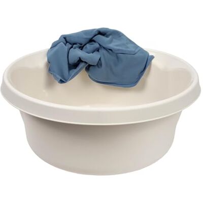 KADAX Bassine à laver en plastique mat Ronde Robuste Pour salle de bain Polyvalente Crème 14 l KADAX Bassine à laver en plastique mat Ronde Robuste Pour salle de bain Polyvalente Crème 14 l