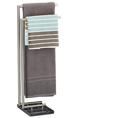 Relaxdays noir Porte pied PIERRE support pour serviettes de bain marbre HxlxP: 84 x 34 x 30 cm, Acier, 34 x 30 x 84 cm Relaxdays noir Porte pied PIERRE support pour serviettes de bain marbre HxlxP: 84 x 34 x 30 cm, Acier, 34 x 30 x 84 cm