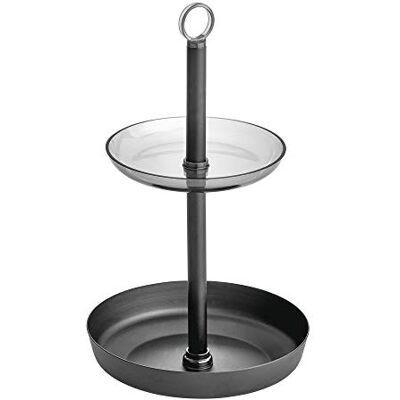InterDesign iDesign 28157EU Austin étagère Salle de Bain, Rangement cosmétiques à Deux étages en Plastique et métal, Noir Mat, Acier, 15,2 cm de diamètre x 25,6 cm InterDesign iDesign 28157EU Austin étagère Salle de Bain, Rangement cosmétiques à Deux étages en Plastique et métal, Noir Mat, Acier, 15,2 cm de diamètre x 25,6 cm